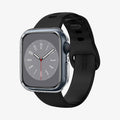 ACS04179 - Apple Watch Series (45mm) Case Thin Fit in crystal clear showing the front and inside of band
