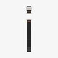 AMP05981 - Apple Watch (45mm) DuraPro Flex Ultra in Black showing the sides of the watch band lay out flat