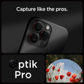 AGL05217 - iPhone 16 Pro / 16 Pro Max Optik Pro Lens Protector L-series showing the partial back camera zoomed in