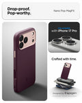 ACS09967 - iPhone 17 Pro Case Nano Pop (MagFit) in burgundy bean 