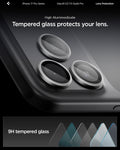 AGL10125 - iPhone 17 Pro Max Optik Pro EZ Fit Lens Protector in gray showing the high aluminosilicate. Tempered glass protects your lens.