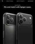 AGL10125 - iPhone 17 Pro Max Optik Pro EZ Fit Lens Protector in gray showing the case friendliness. Mix and match with Spigen cases.