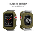 059CS26012 - Apple Watch Series (Apple Watch (42mm)) Case Rugged Armor in olive green design with precision cut. The front and back of the watch show the actual case being worn.