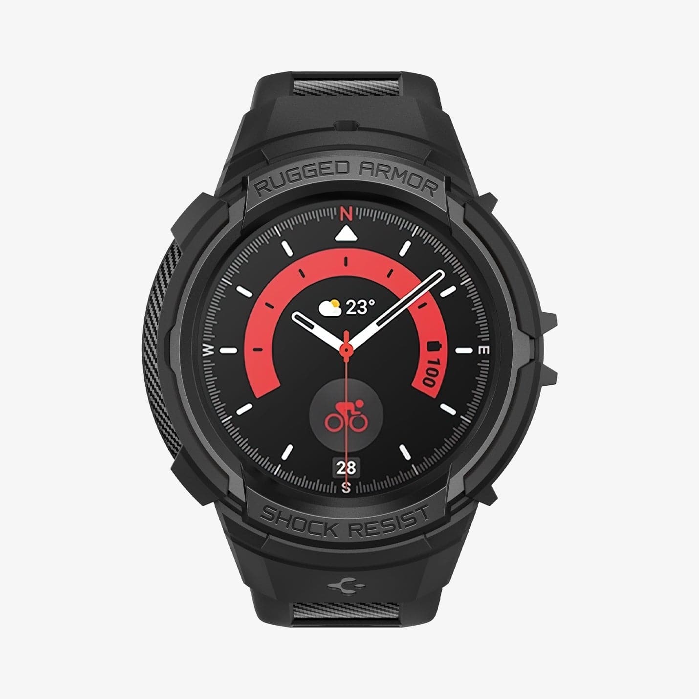 ACS05301 - Galaxy Watch 5 Pro (45mm) Case Rugged Armor Pro in black showing the front