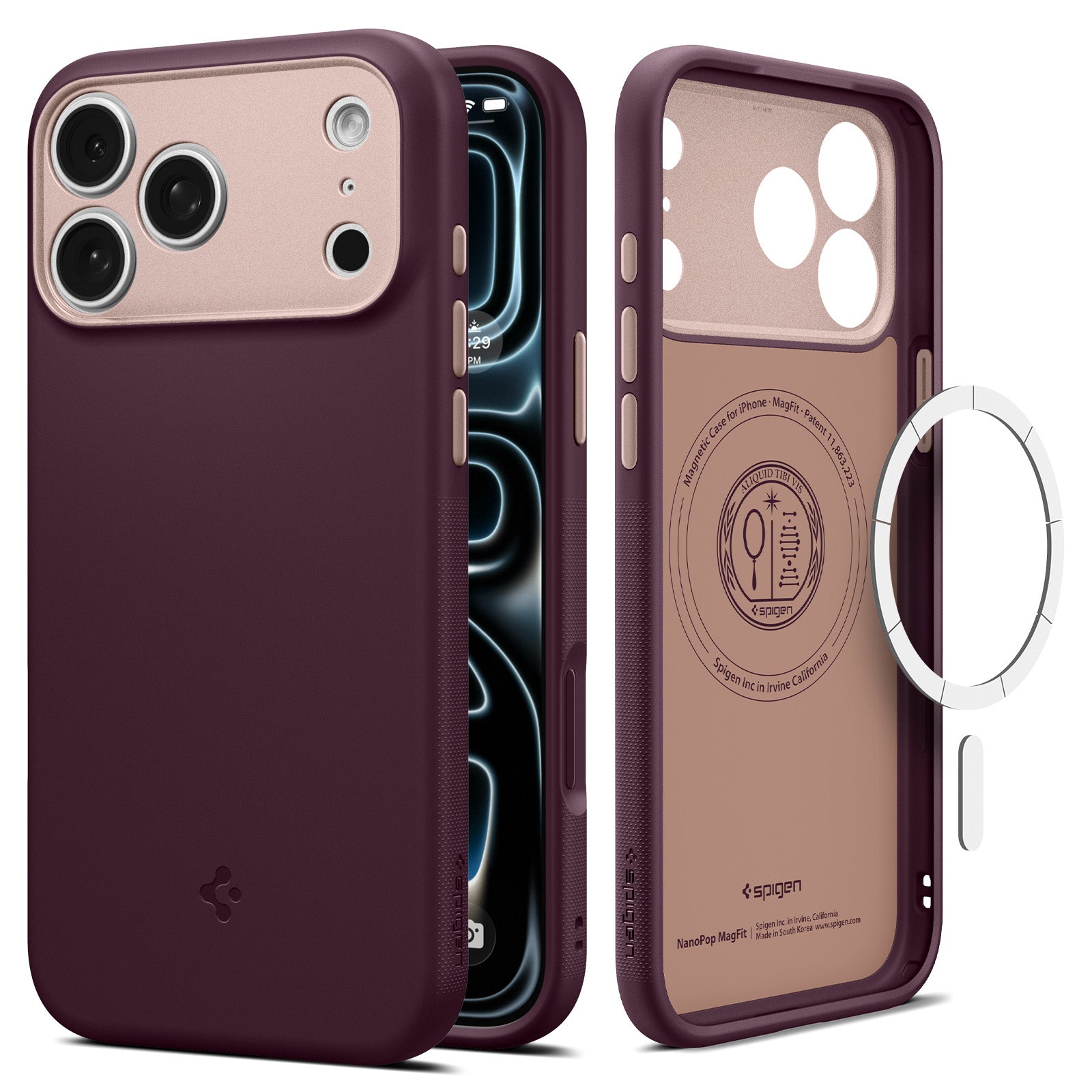 ACS09914 - iPhone 17 Pro Max Case Nano Pop (MagFit) in burgundy bean 