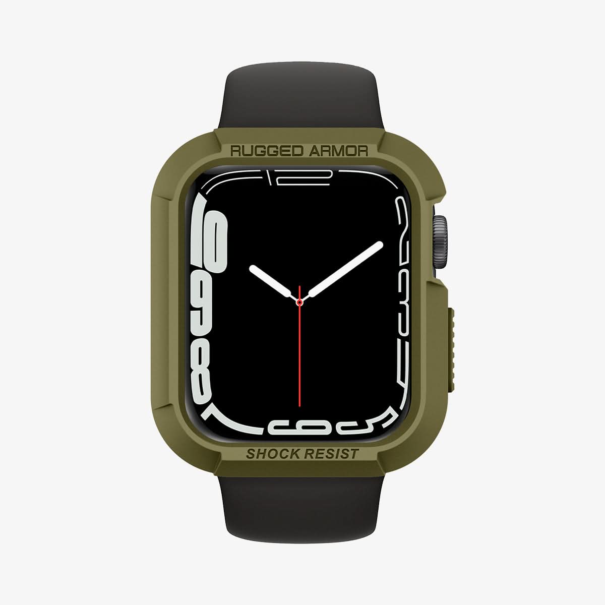 061CS26014 - Apple Watch Series (Apple Watch (41mm)) Case Rugged Armor in olive green showing the front