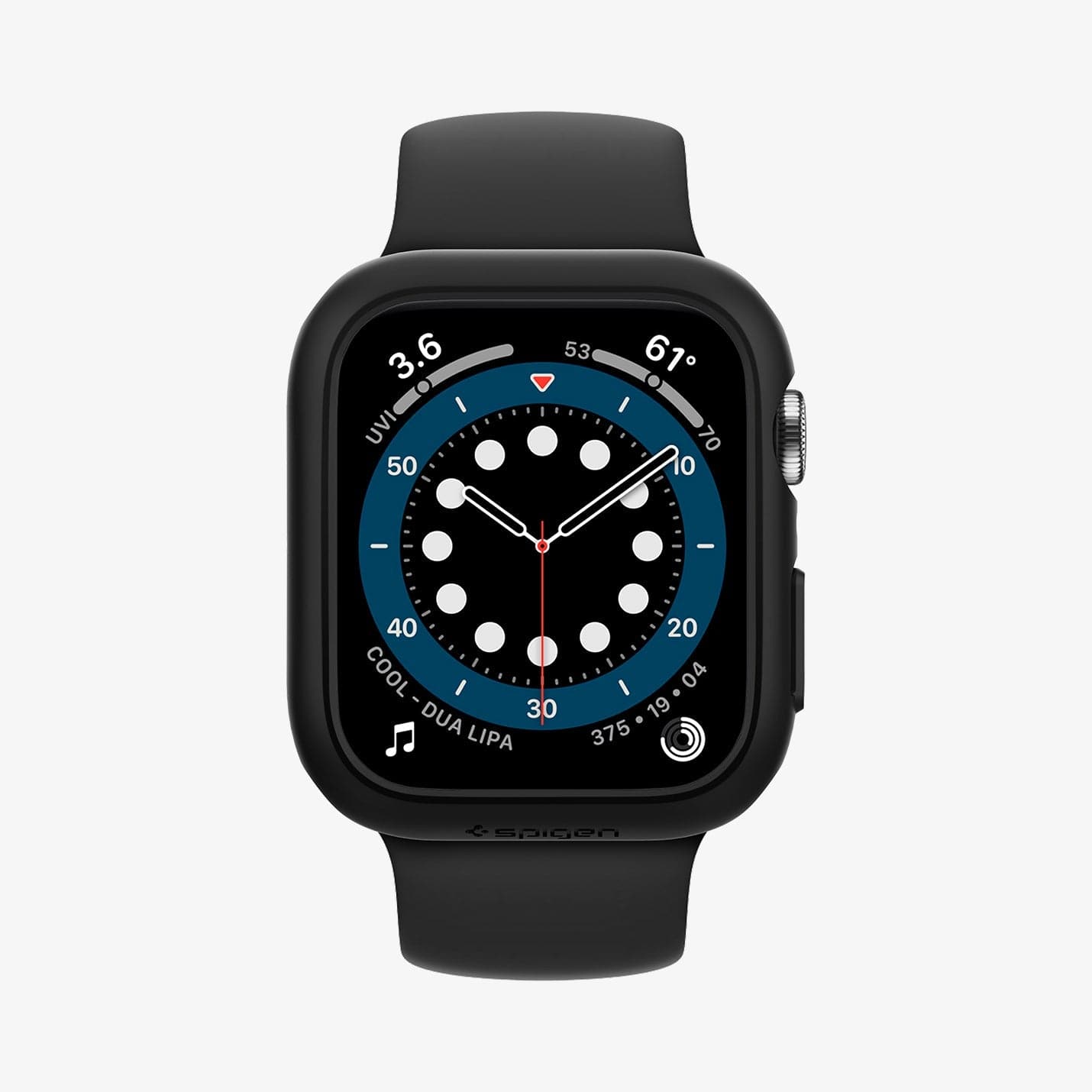 062CS24474 - Apple Watch Series (44mm) Case Thin Fit in black showing the front