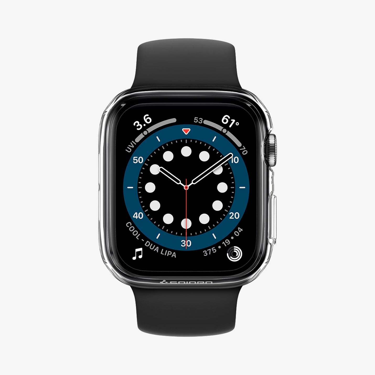 ACS02814 - Apple Watch Series (44mm) Case Thin Fit in crystal clear showing the front